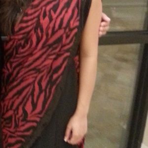 Red and black zebra print sari!